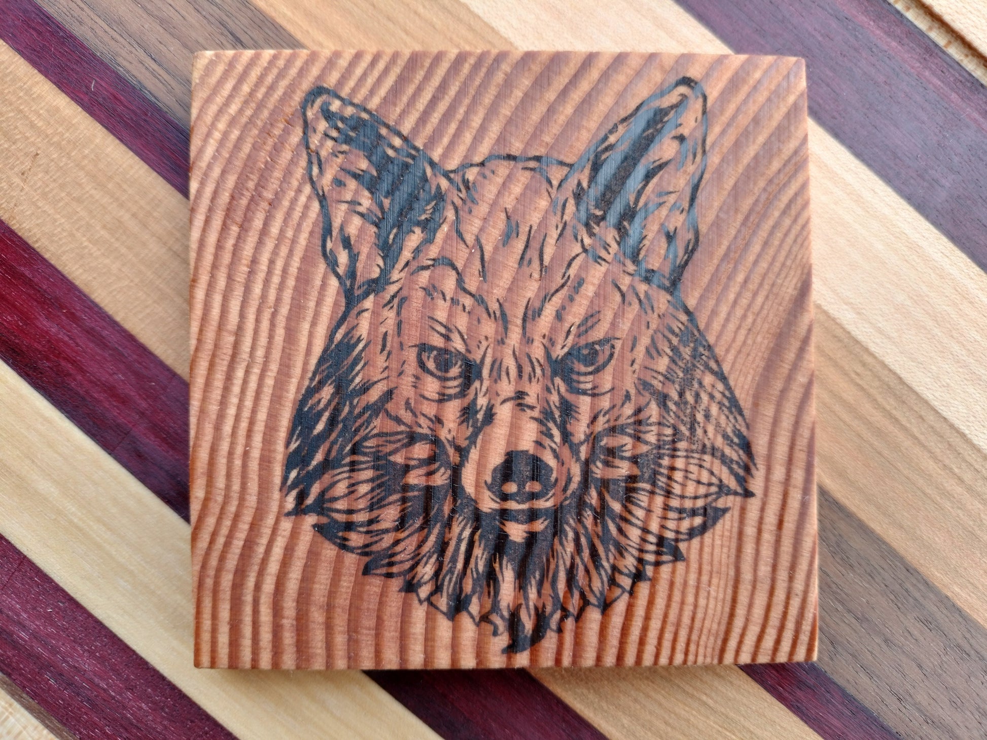 Casual Coasters Handcrafted Handmade Wolf